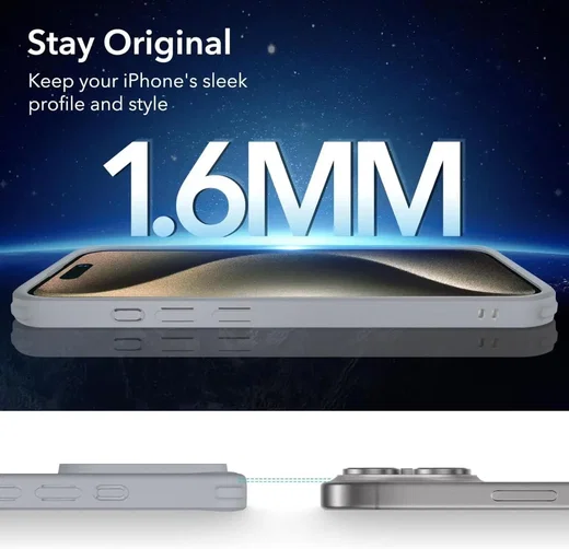ESR Classic Hybrid iPhone 15 Pro Max Hoesje MagSafe Transparant Grijs afbeelding 4