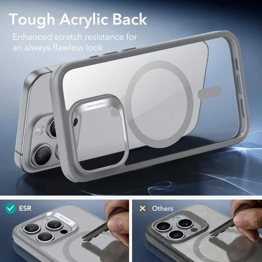 ESR Classic Hybrid iPhone 15 Pro Max Hoesje MagSafe Transparant Grijs afbeelding 5