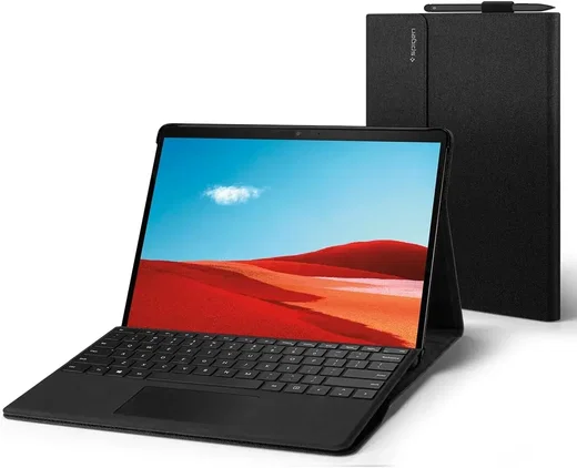 Spigen Stand Folio Microsoft Surface Pro 8 Hoes Book Case met Stand Zwart afbeelding 1
