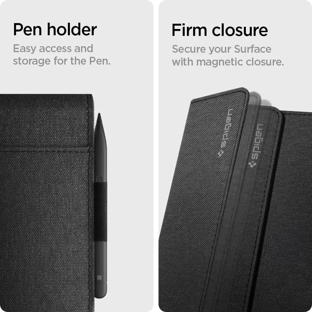 Spigen Stand Folio Microsoft Surface Pro 8 Hoes Book Case met Stand Zwart afbeelding 6