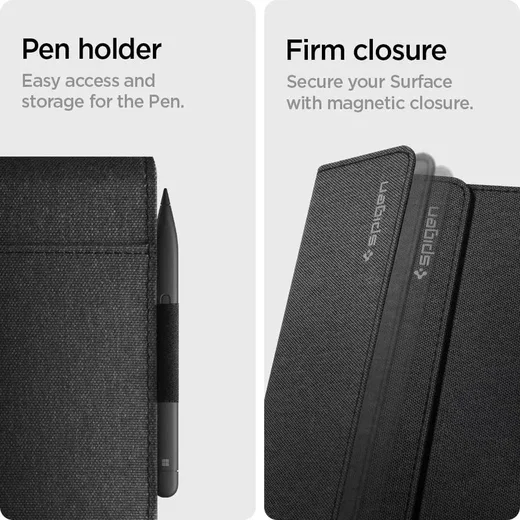 Spigen Stand Folio Microsoft Surface Pro 8 Hoes Book Case met Stand Zwart afbeelding 6