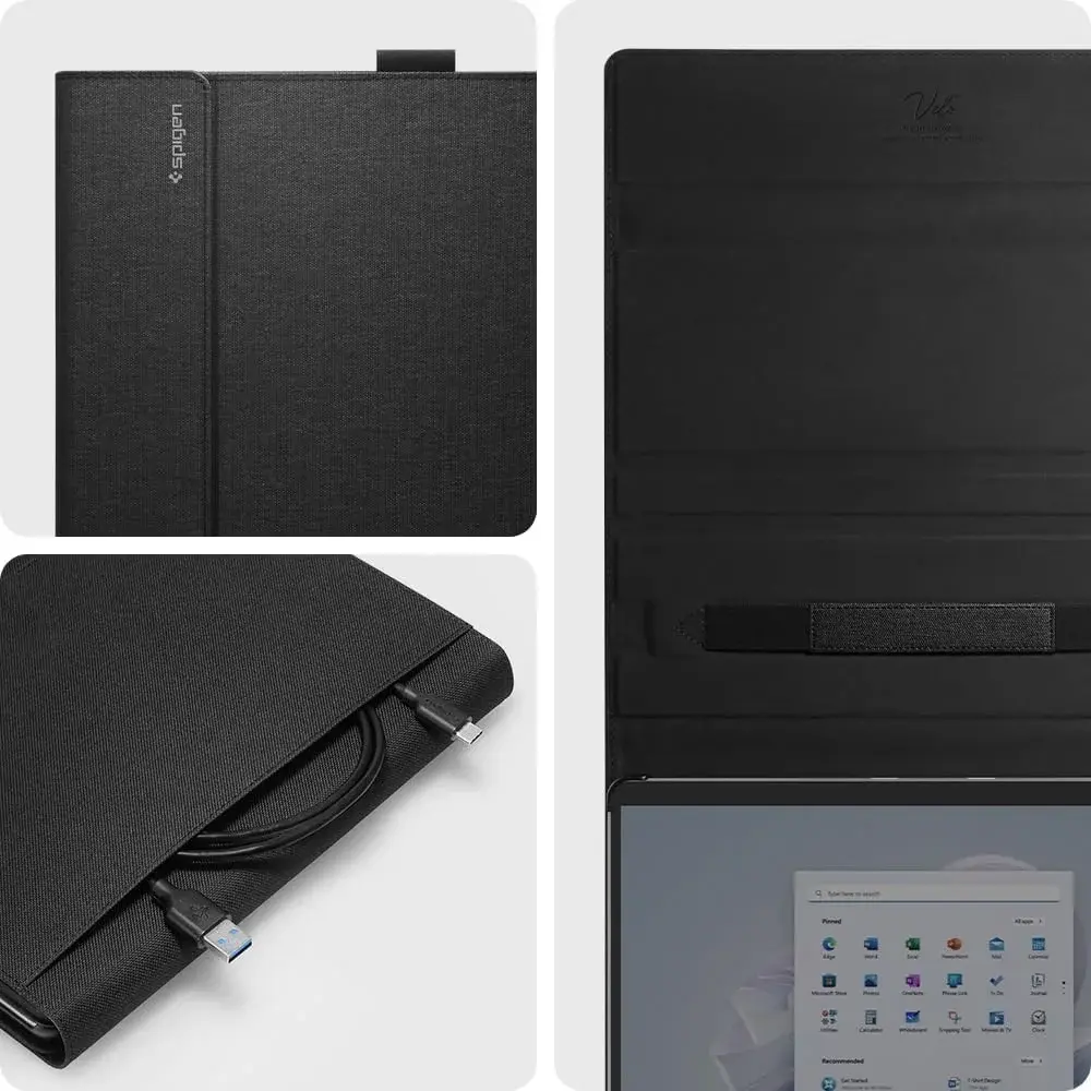 Spigen Stand Folio Microsoft Surface Pro 8 Hoes Book Case met Stand Zwart afbeelding 8