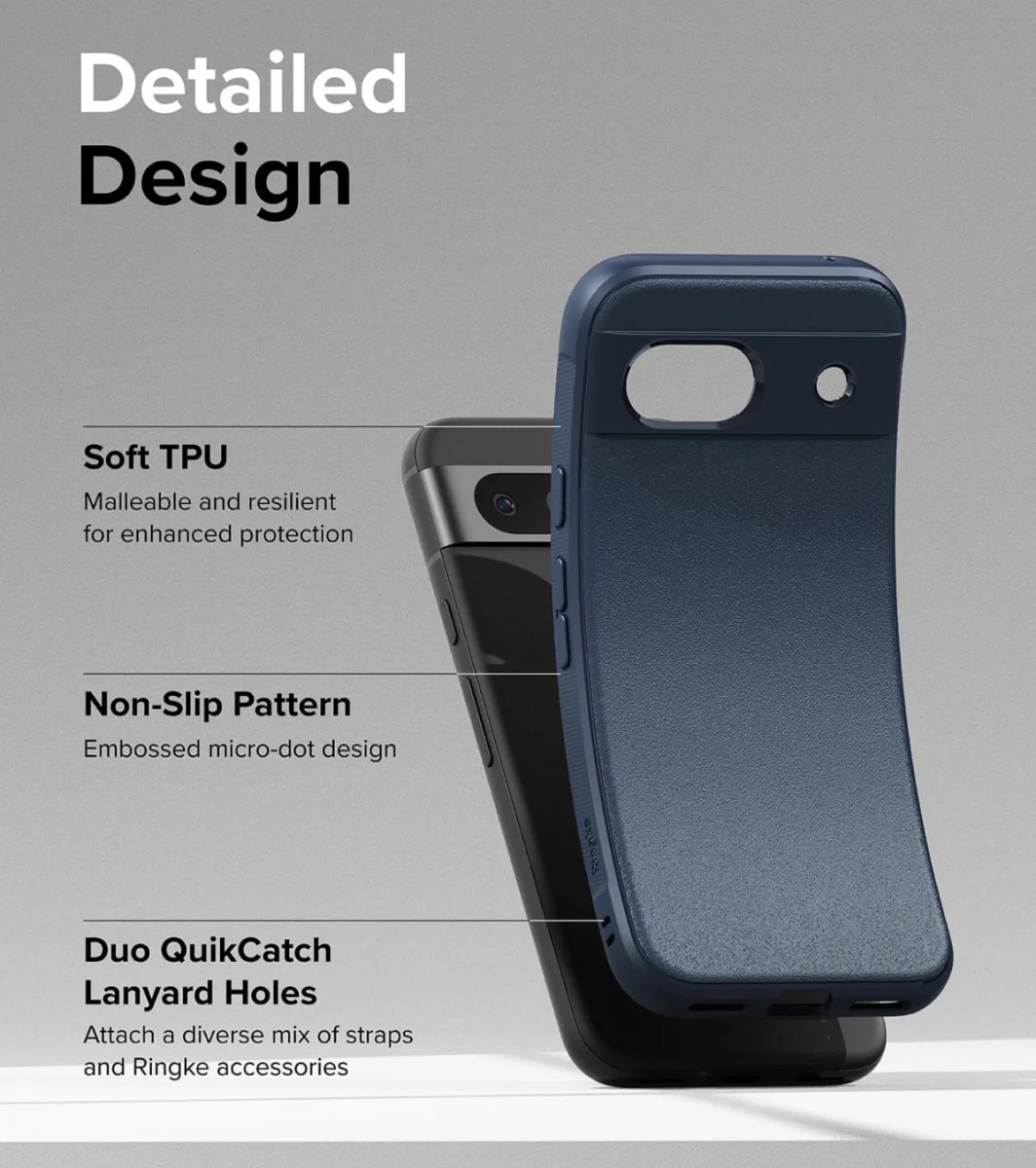 Ringke Onyx Google Pixel 8a Hoesje Flexibel TPU Back Cover Blauw afbeelding 3