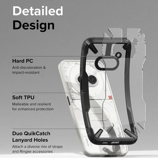 Ringke Fusion X Nothing Phone (2a) / (2a) Plus Hoesje Back Cover Grijs afbeelding 2