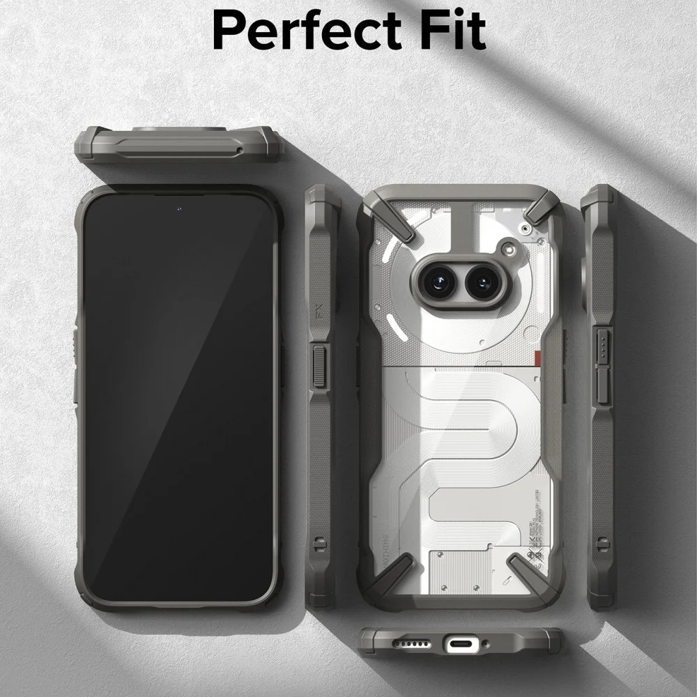 Ringke Fusion X Nothing Phone (2a) / (2a) Plus Hoesje Back Cover Grijs afbeelding 4