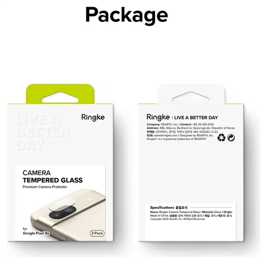 Ringke Google Pixel 8a Camera Protector Tempered Glass [3-Pack] afbeelding 10