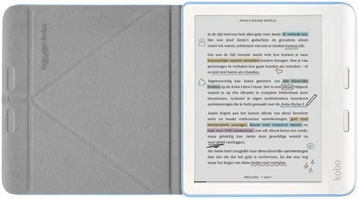 Origineel Kobo Libra Colour Hoes SleepCover Book Case Blauw afbeelding 2