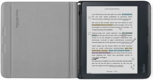 Origineel Kobo Libra Colour Hoes Notebook SleepCover Book Case Zwart afbeelding 2