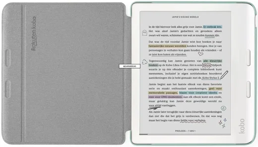 Origineel Kobo Libra Colour Hoes Basic SleepCover Book Case Groen