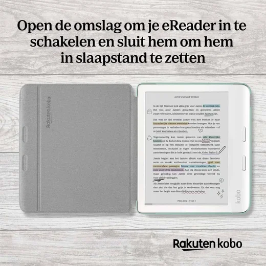 Origineel Kobo Libra Colour Hoes Basic SleepCover Book Case Groen