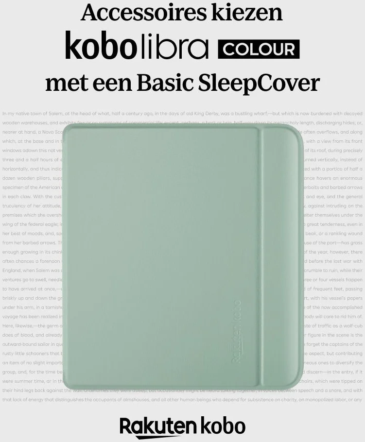 Origineel Kobo Libra Colour Hoes Basic SleepCover Book Case Groen afbeelding 6