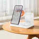 Hoco 3-in-1 Universele Draadloze Oplader 15W met Klok en Wekker Wit afbeelding 2