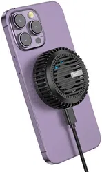 Hoco Draadloze MagSafe Oplader 15W met Koelsysteem Zwart afbeelding