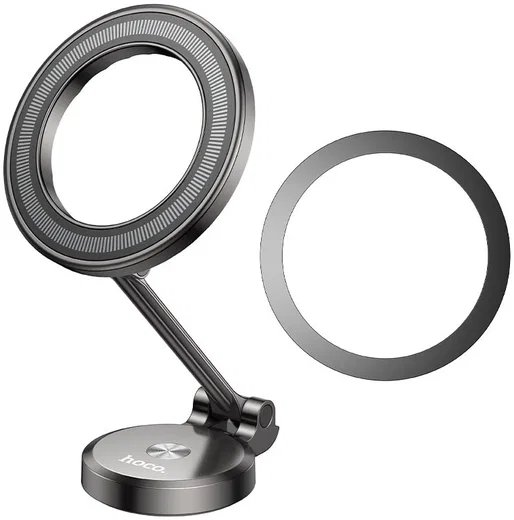 Hoco Dashboard Autohouder Telefoon met MagSafe Ring Aluminium Grijs afbeelding 4