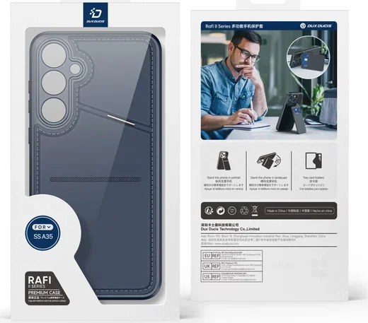 Dux Ducis Rafi II Samsung Galaxy A35 Hoesje Pasjes Houder met Flip Blauw afbeelding 16