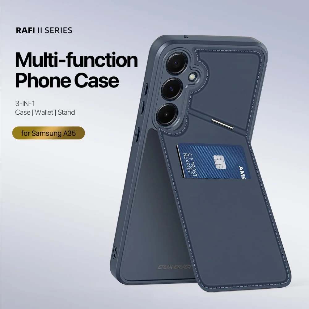 Dux Ducis Rafi II Samsung Galaxy A35 Hoesje Pasjes Houder met Flip Blauw afbeelding 2