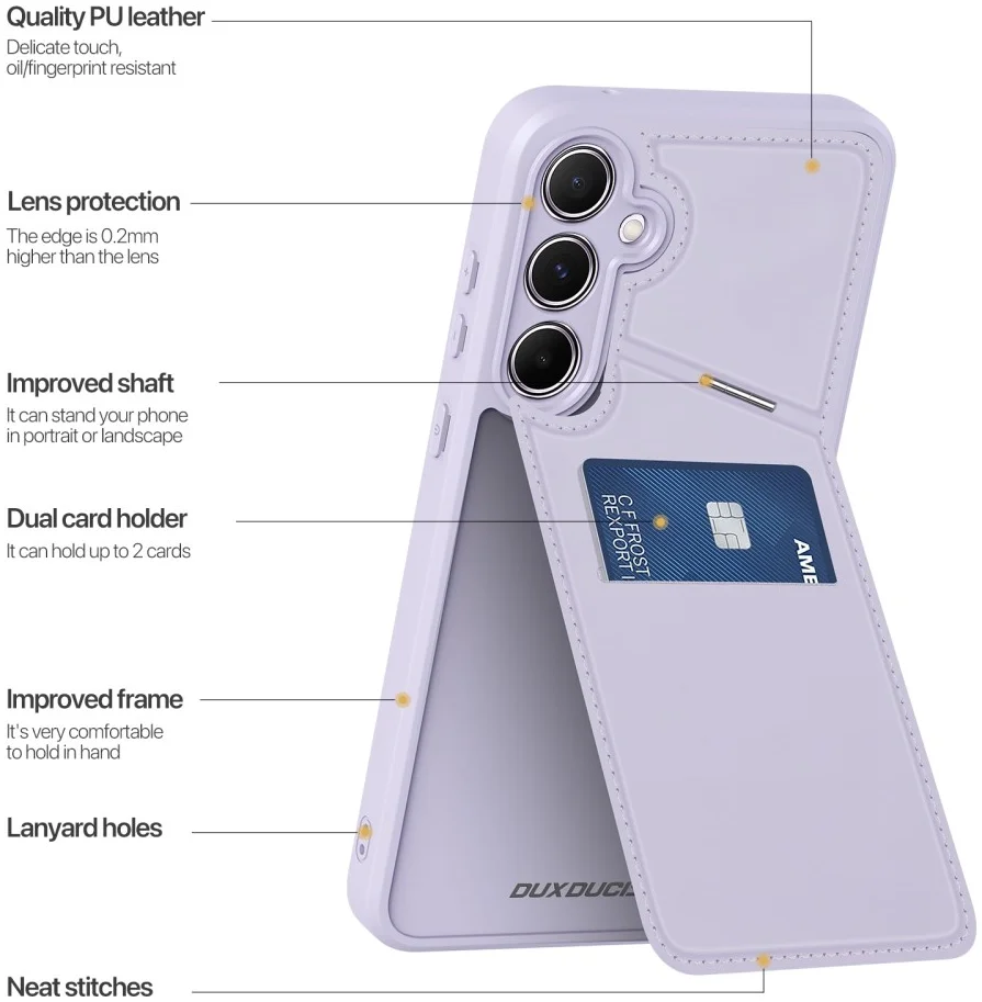 Dux Ducis Rafi II Samsung Galaxy A35 Hoesje Pasjes Houder met Flip Paars afbeelding 11