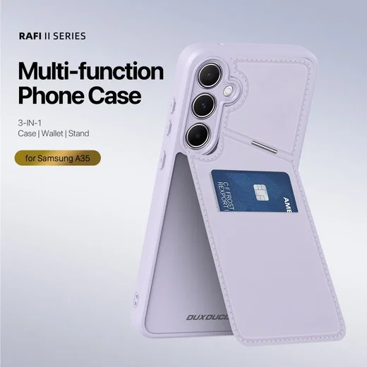 Dux Ducis Rafi II Samsung Galaxy A35 Hoesje Pasjes Houder met Flip Paars afbeelding 2