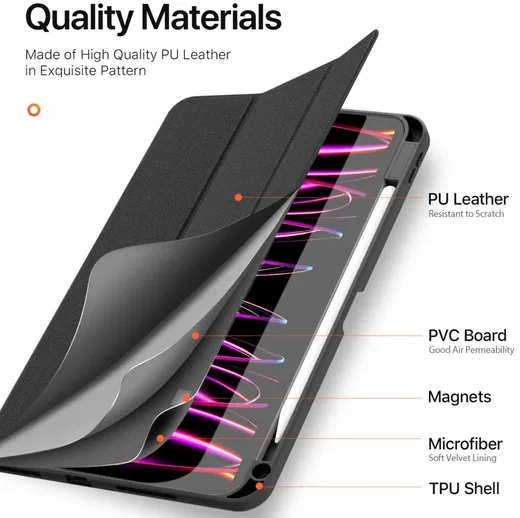 Dux Ducis Domo iPad Pro 11 (2024/2025) Hoes Tri-Fold Book Case Zwart afbeelding 10