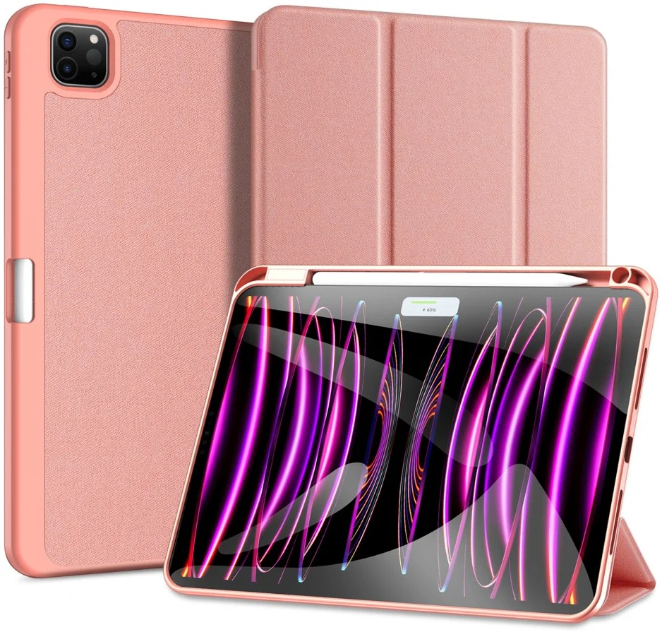 Dux Ducis Domo iPad Pro 11 (2024/2025) Hoes Tri-Fold Book Case Roze afbeelding 1