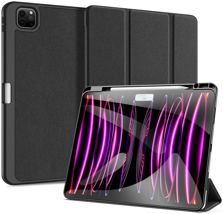 Dux Ducis Domo iPad Pro 13 (2024/2025) Hoes Tri-Fold Book Case Zwart afbeelding 1
