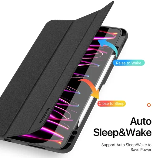 Dux Ducis Domo iPad Pro 13 (2024/2025) Hoes Tri-Fold Book Case Zwart afbeelding 3