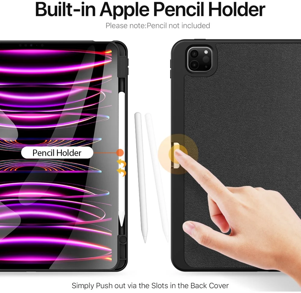 Dux Ducis Domo iPad Pro 13 (2024/2025) Hoes Tri-Fold Book Case Zwart afbeelding 6