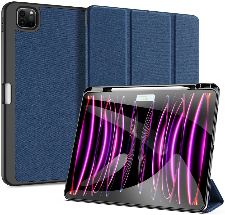 Dux Ducis Domo iPad Pro 13 (2024/2025) Hoes Tri-Fold Book Case Blauw afbeelding 1