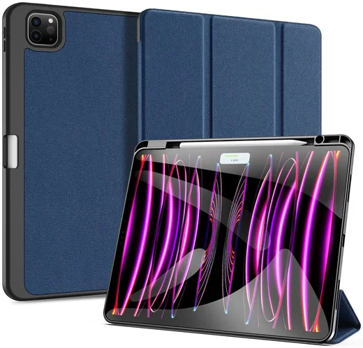 Dux Ducis Domo iPad Pro 13 (2024/2025) Hoes Tri-Fold Book Case Blauw afbeelding 1