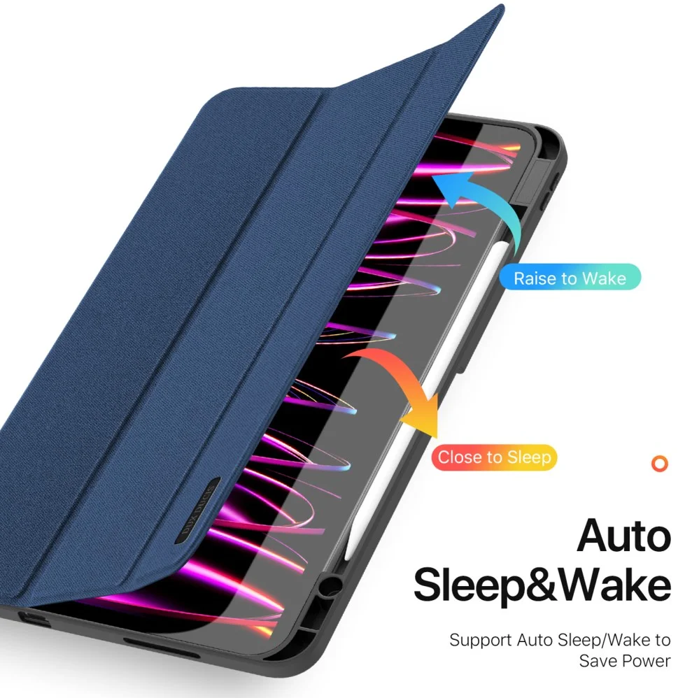 Dux Ducis Domo iPad Pro 13 (2024/2025) Hoes Tri-Fold Book Case Blauw afbeelding 2