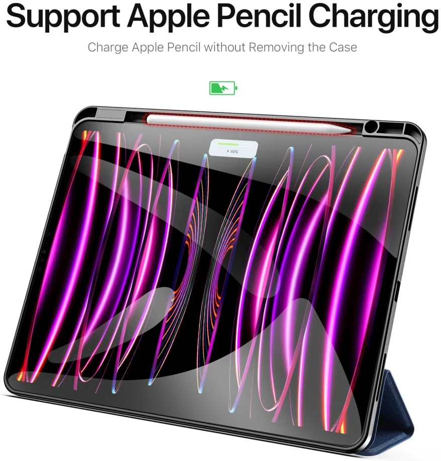 Dux Ducis Domo iPad Pro 13 (2024/2025) Hoes Tri-Fold Book Case Blauw afbeelding 4