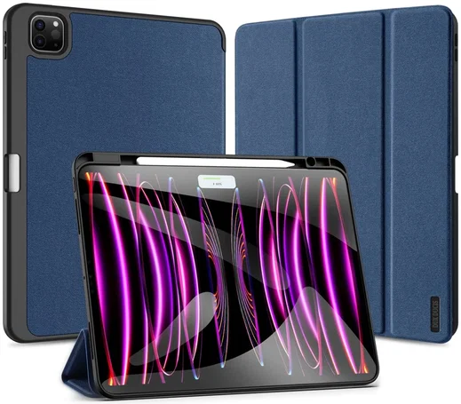 Dux Ducis Domo iPad Pro 13 (2024/2025) Hoes Tri-Fold Book Case Blauw afbeelding 7