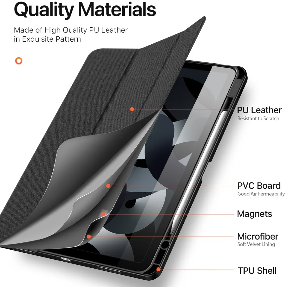 Dux Ducis Domo Apple iPad Air 13 (24/25/26) Hoes Tri-Fold Book Case Zwart afbeelding 9
