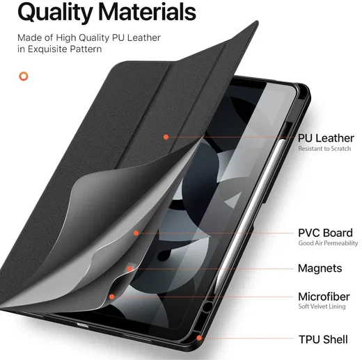 Dux Ducis Domo Apple iPad Air 13 (24/25/26) Hoes Tri-Fold Book Case Zwart afbeelding 9