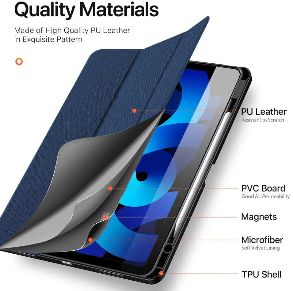 Dux Ducis Domo Apple iPad Air 13 (24/25/26) Hoes Tri-Fold Book Case Blauw afbeelding 8