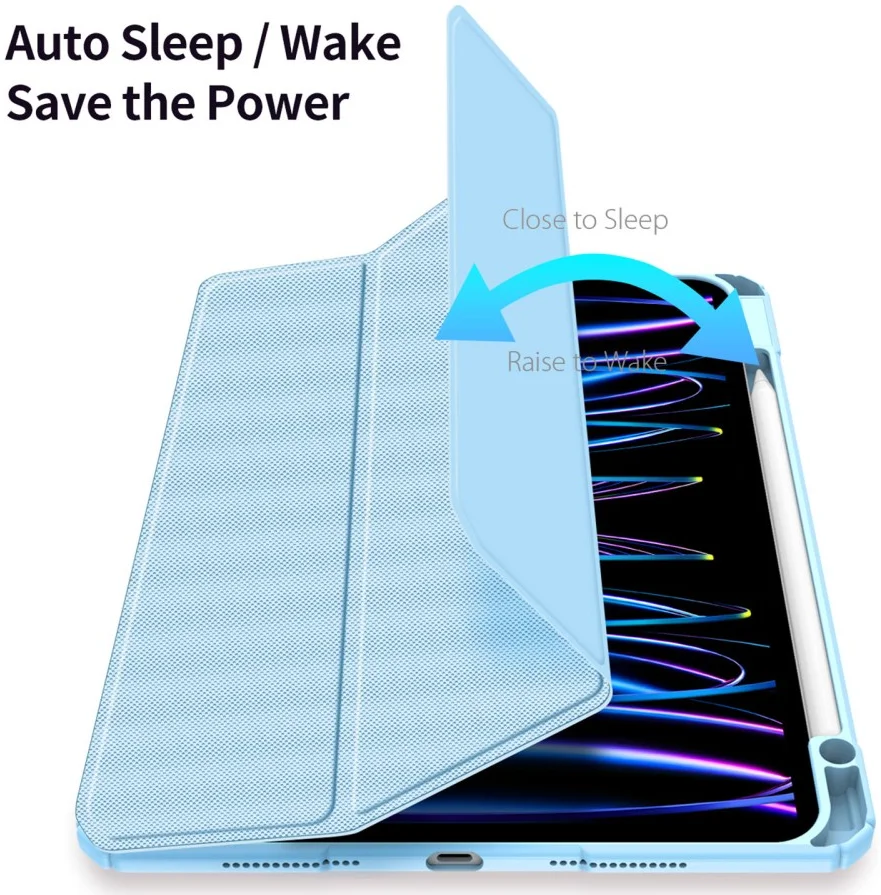 Dux Ducis Toby iPad Pro 11 (2024/2025) Hoes Tri-Fold Book Case Blauw afbeelding 3