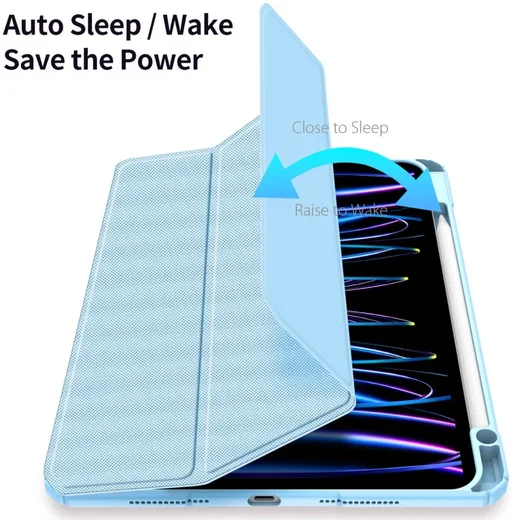 Dux Ducis Toby iPad Pro 11 (2024/2025) Hoes Tri-Fold Book Case Blauw afbeelding 3