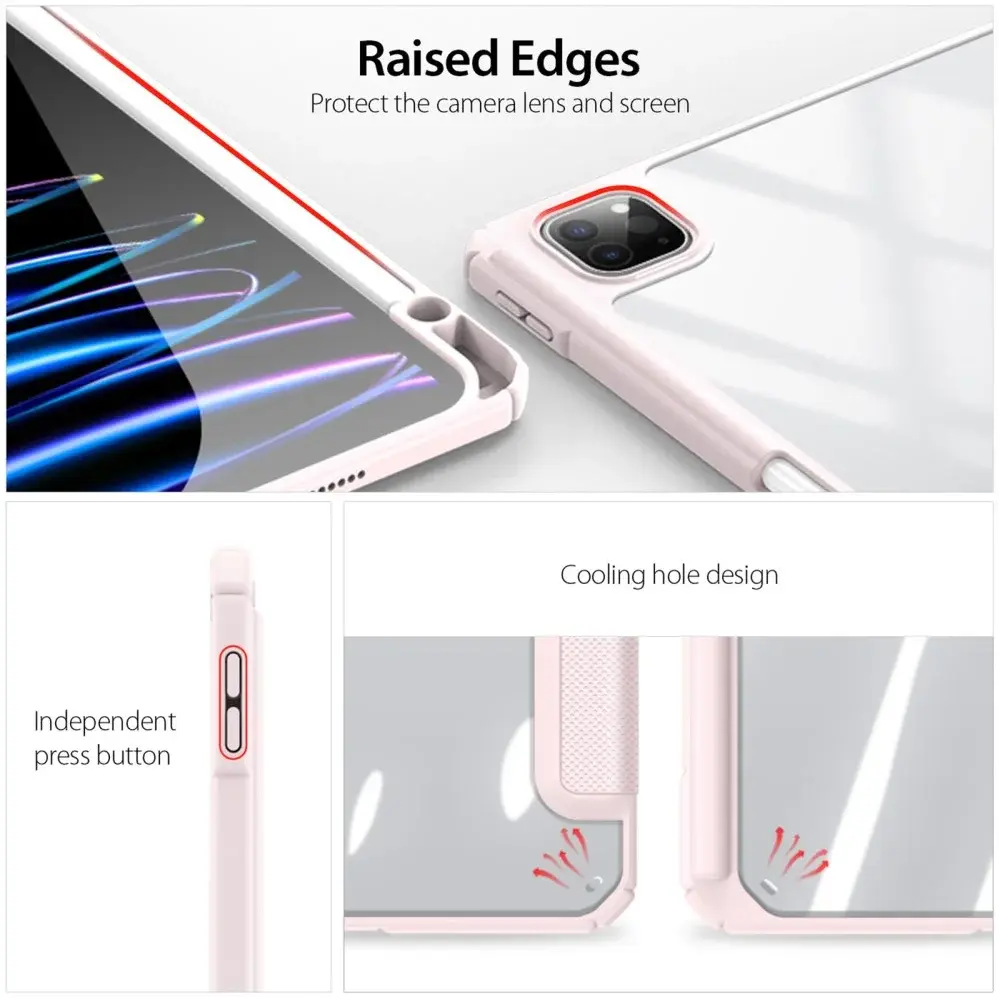Dux Ducis Toby iPad Pro 11 (2024/2025) Hoes Tri-Fold Book Case Roze afbeelding 4