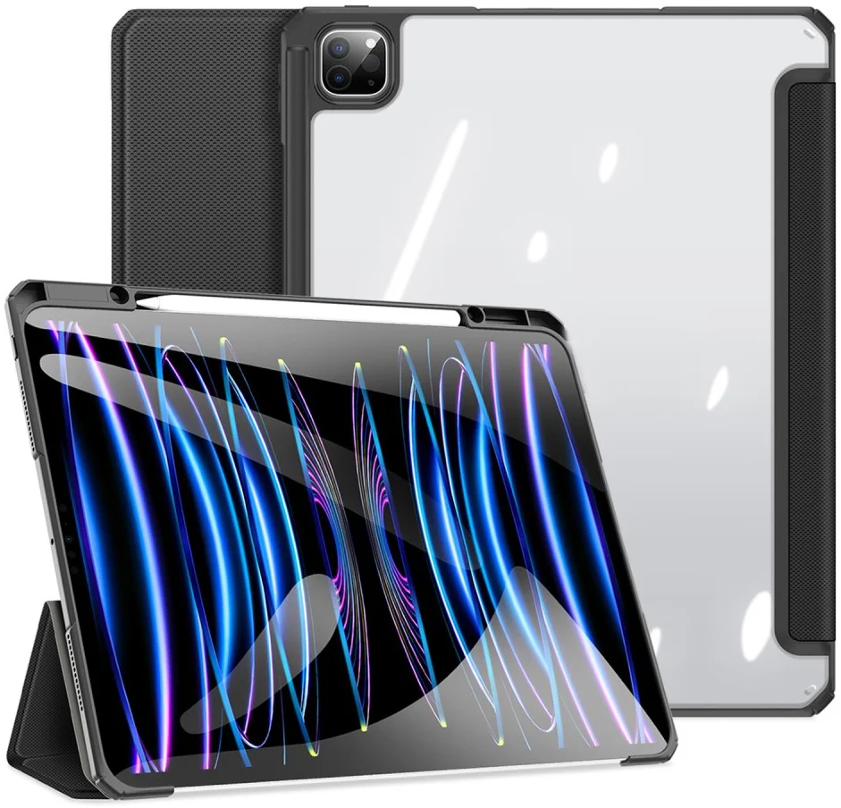 Dux Ducis Toby iPad Pro 13 (2024/2025) Hoes Tri-Fold Book Case Zwart afbeelding 1