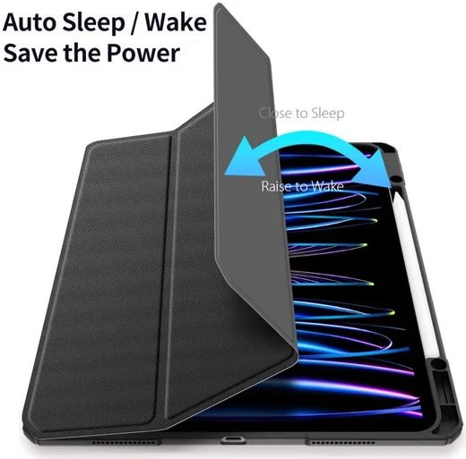 Dux Ducis Toby iPad Pro 13 (2024/2025) Hoes Tri-Fold Book Case Zwart afbeelding 3