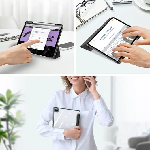 Dux Ducis Toby iPad Pro 13 (2024/2025) Hoes Tri-Fold Book Case Zwart afbeelding 8