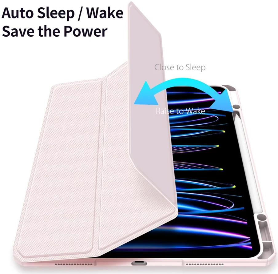 Dux Ducis Toby iPad Pro 13 (2024/2025) Hoes Tri-Fold Book Case Roze afbeelding 3