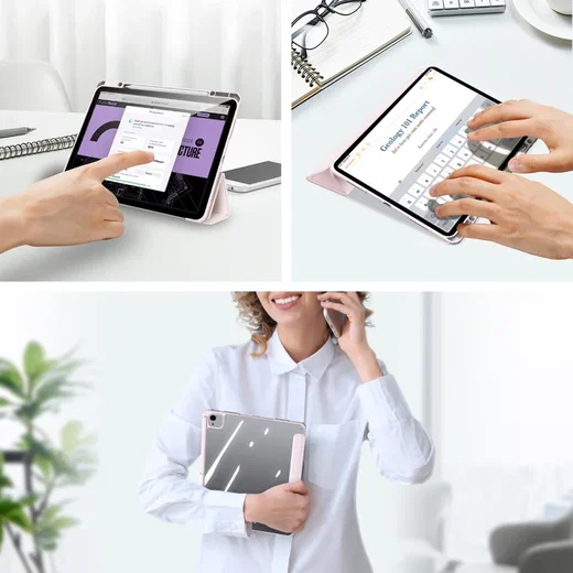 Dux Ducis Toby Apple iPad Air 13 (24/25/26) Hoes Tri-Fold Book Case Roze afbeelding 9