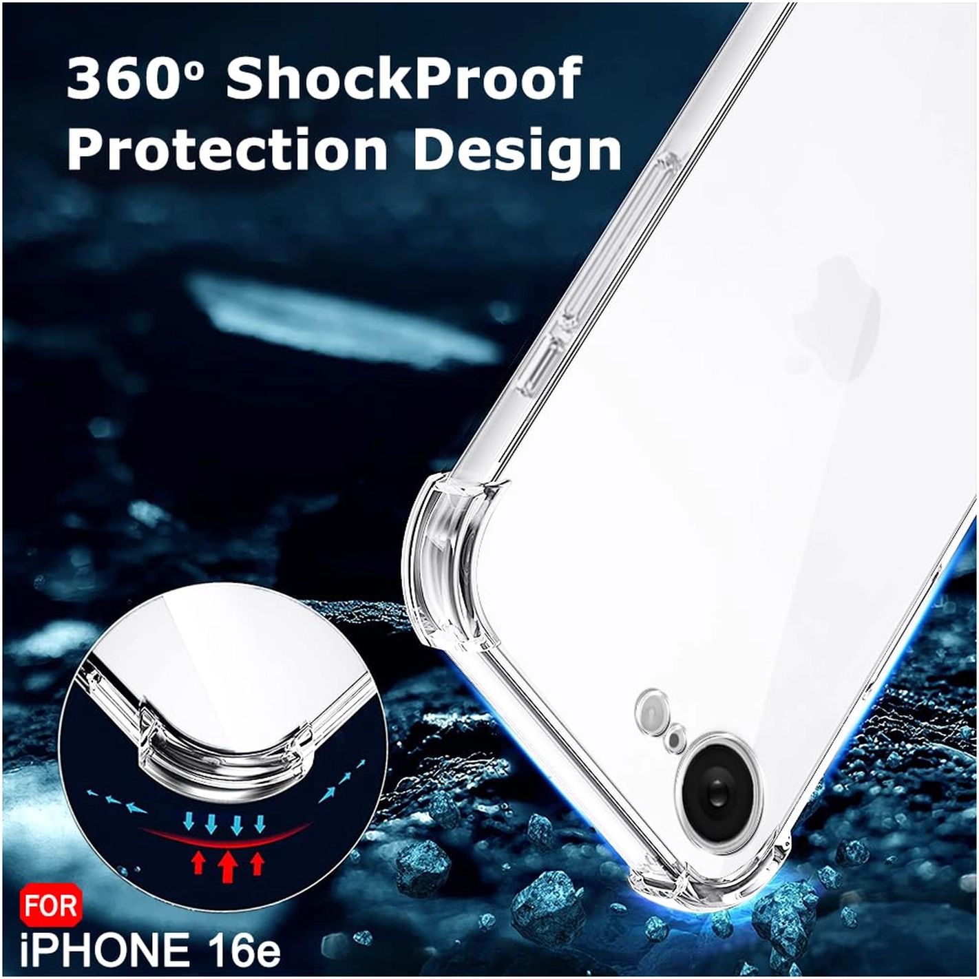 Apple iPhone 17e / 16e Hoesje Schokbestendig en Dun TPU Back Cover Transparant afbeelding 2