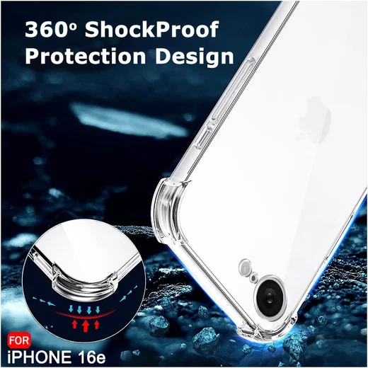 Apple iPhone 17e / 16e Hoesje Schokbestendig en Dun TPU Back Cover Transparant afbeelding 2