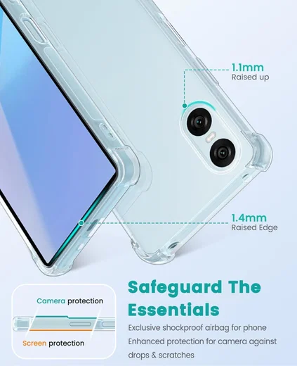 Sony Xperia 10 VI Hoesje Schokbestendig en Dun TPU Back Cover Transparant afbeelding 4