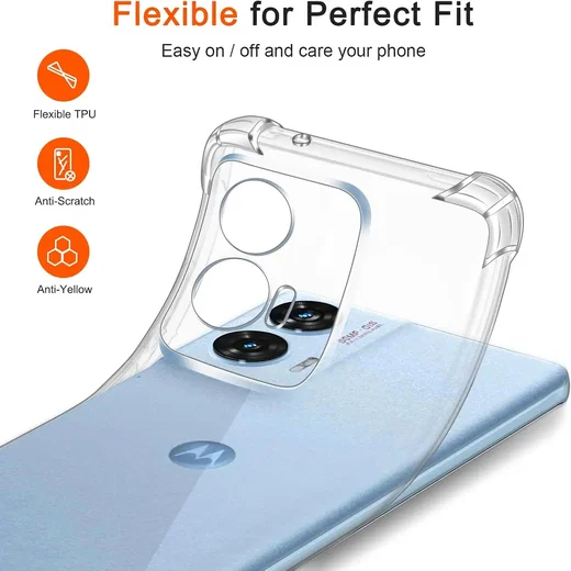 Motorola Edge 50 Fusion Hoesje Schokbestendig en Dun TPU Back Cover Transparant afbeelding 6