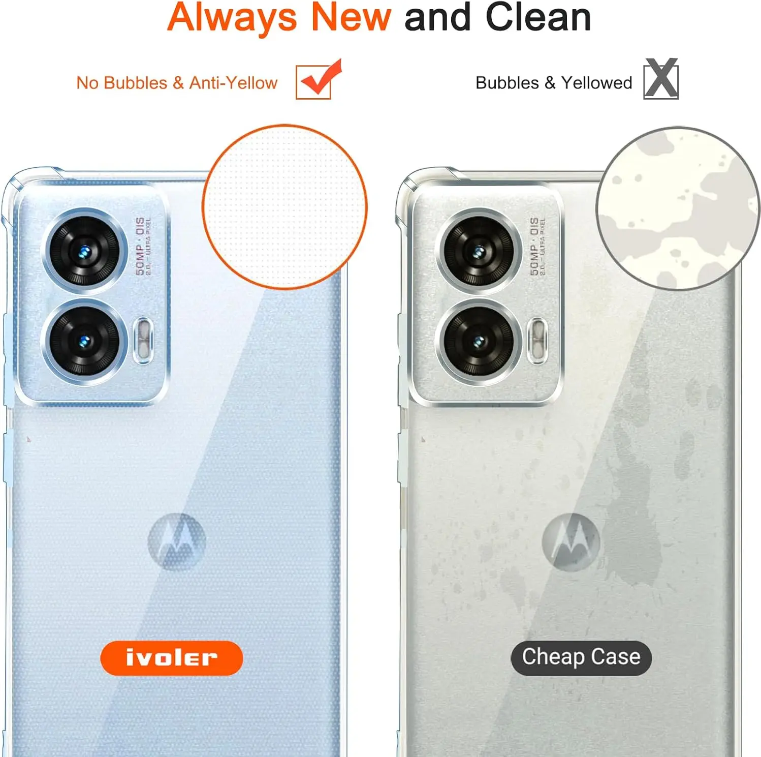 Motorola Edge 50 Fusion Hoesje Schokbestendig en Dun TPU Back Cover Transparant afbeelding 8