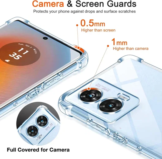 Motorola Edge 50 Fusion Hoesje Schokbestendig en Dun TPU Back Cover Transparant afbeelding 5