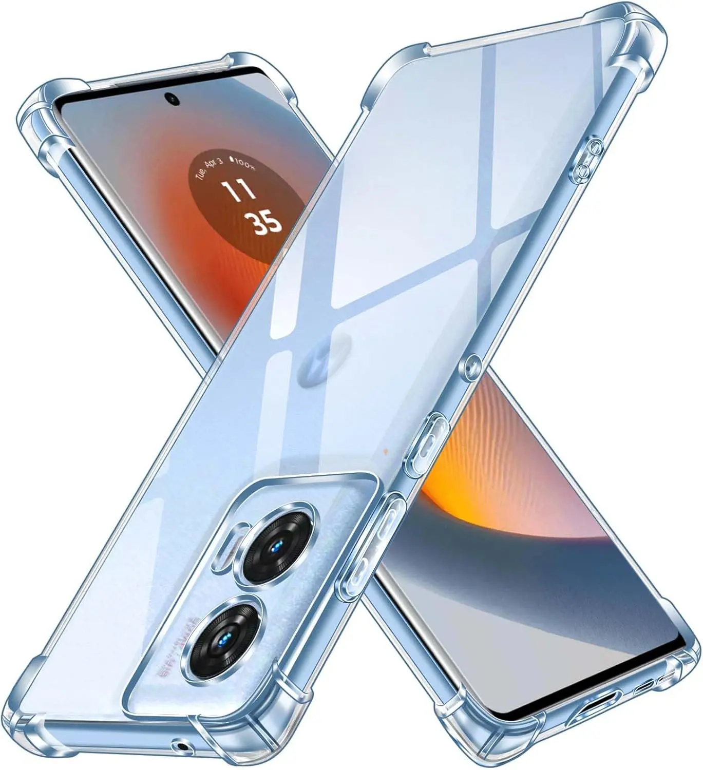 Motorola Edge 50 Fusion Hoesje Schokbestendig en Dun TPU Back Cover Transparant afbeelding 1